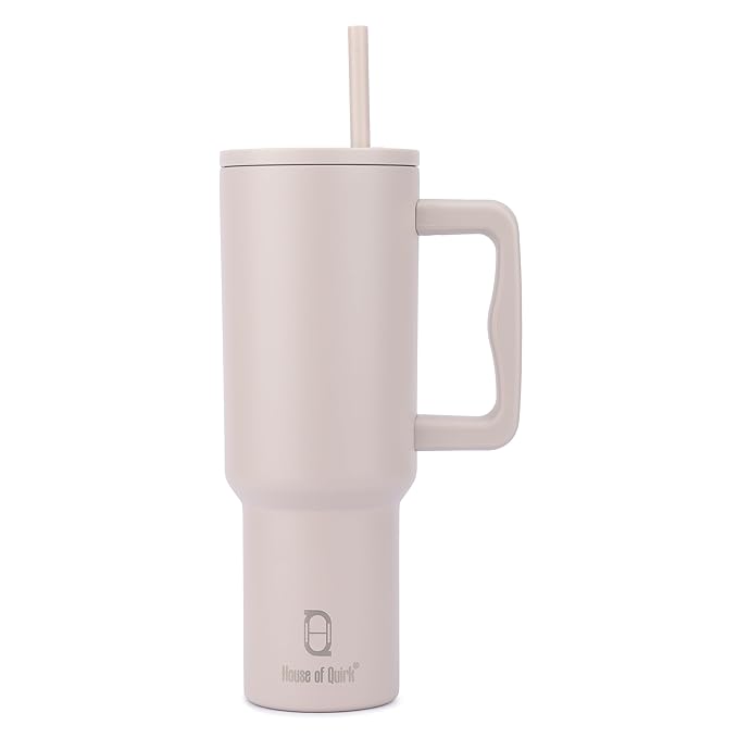1200ML Stainless Steel Tumbler Hot and Cold with Handle and Lid 2 Straw, Double Insulated Cup Leak Proof Mug Cupholder for Gym, Travelling