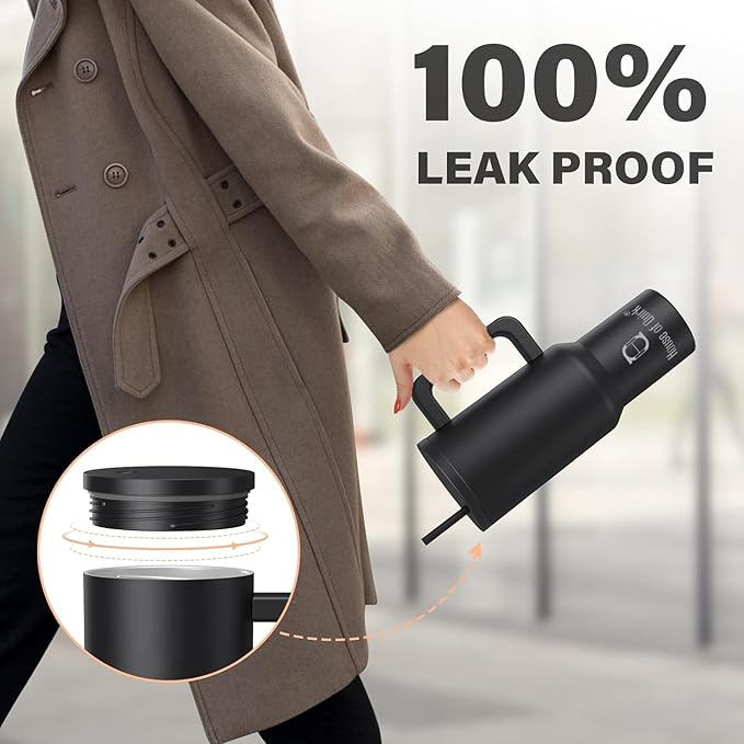 1200ML Stainless Steel Tumbler Hot and Cold with Handle and Lid 2 Straw, Double Insulated Cup Leak Proof Mug Cupholder for Gym, Travelling