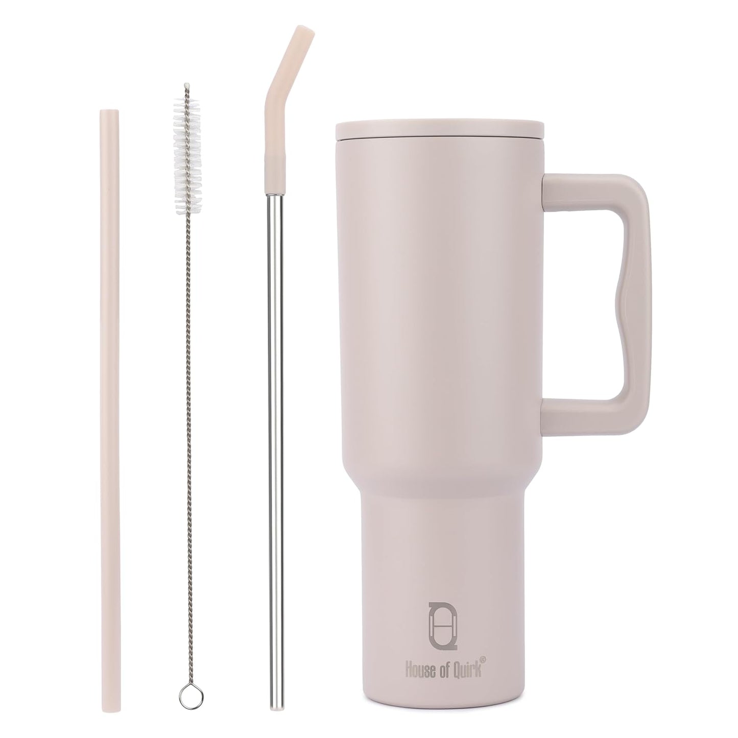 1200ML Stainless Steel Tumbler Hot and Cold with Handle and Lid 2 Straw, Double Insulated Cup Leak Proof Mug Cupholder for Gym, Travelling