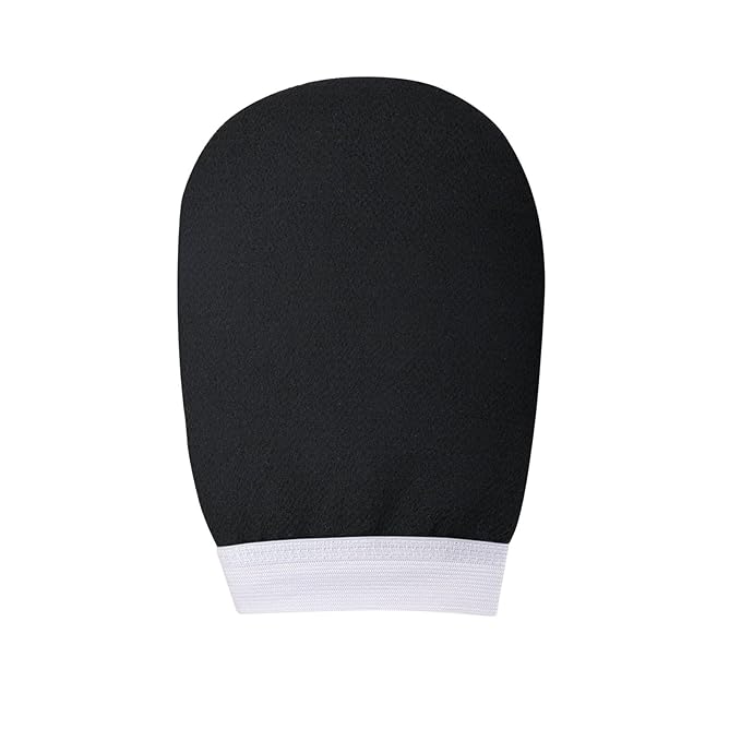 Exfoliating bath Glove For Dead Skin Body | Scrub Glove For Dead Skin Black| Gentle on the Skin | Improves circulation stimulates | Unisex | Easy to Use| (black)