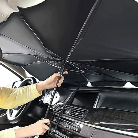 Car Sunshade Windshield Cover, Umbrella Windshield Sunshade for Car Front Window Sun Protection & Heat Insulation Foldable Sun Shade Full Cover Sunshade for Most Vehicles